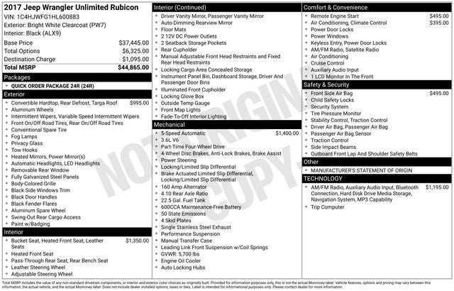 2017 Jeep Wrangler Unlimited Rubicon