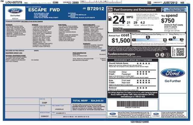 2018 Ford Escape S FWD