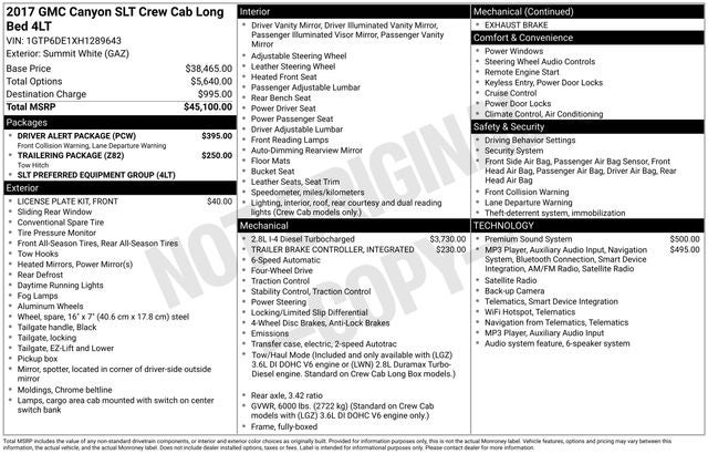 2017 GMC Canyon SLT