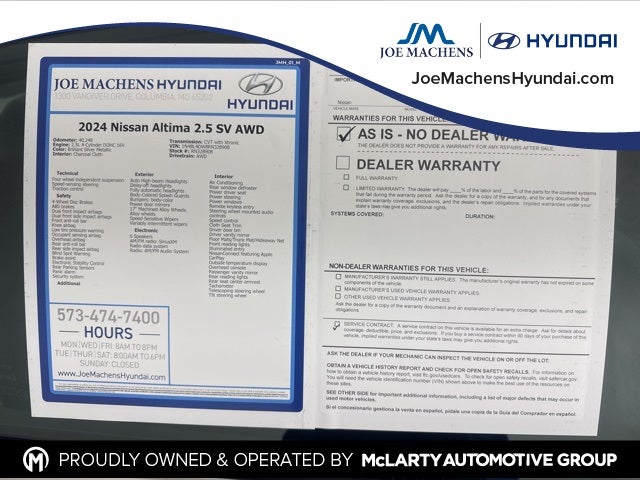 2024 Nissan Altima 2.5 SV AWD