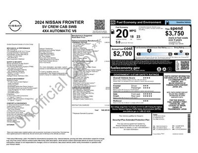 2024 Nissan Frontier SV 4WD Hardbody Edition