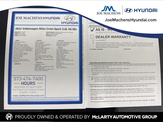 2021 Volkswagen Atlas Cross Sport 3.6L V6 SEL