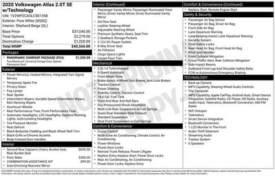 2020 Volkswagen Atlas 2.0T SE w/Technology w/Technology