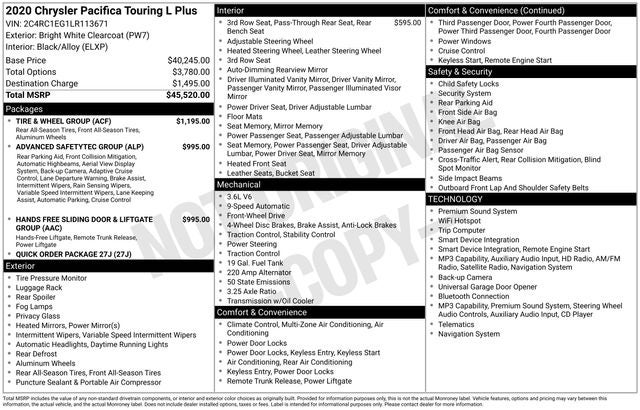 2020 Chrysler Pacifica Touring L Plus