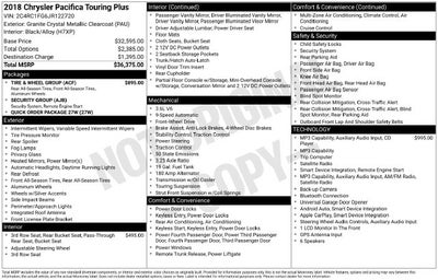 2018 Chrysler Pacifica Touring Plus