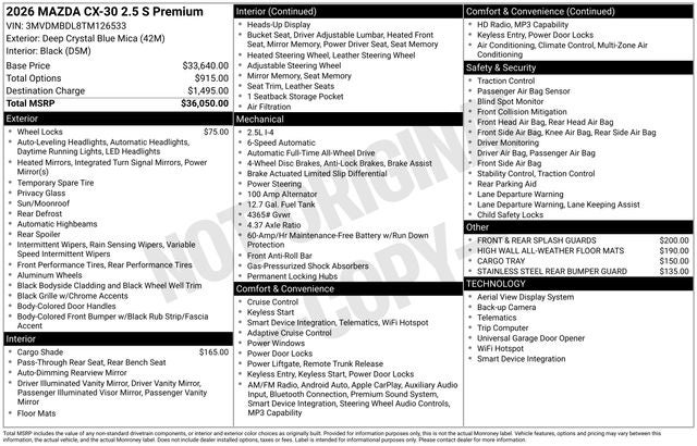 2026 Mazda Mazda CX-30 2.5 S Premium AWD