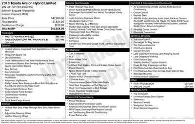 2018 Toyota Avalon Hybrid Base