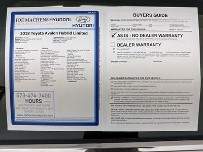 2018 Toyota Avalon Hybrid Limited