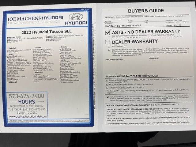 2022 Hyundai Tucson SEL FWD