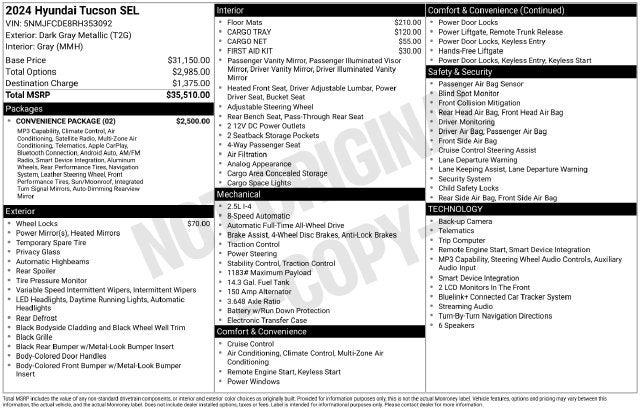 2024 Hyundai Tucson SEL AWD w/ Convenience Pkg