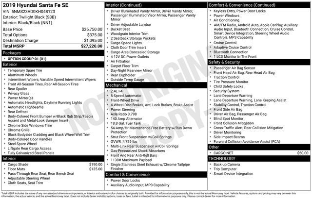 2019 Hyundai Santa Fe SE