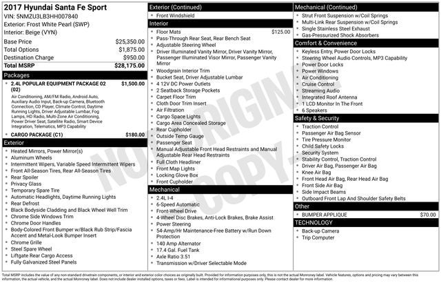 2017 Hyundai Santa Fe Sport 2.4 Base