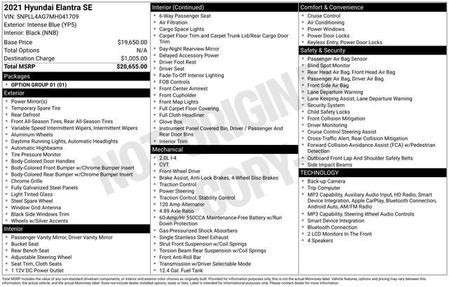 2021 Hyundai Elantra SE