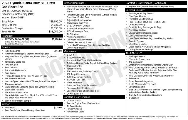 2023 Hyundai Santa Cruz SEL w/ Activity Pkg