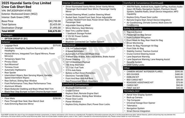 2025 Hyundai Santa Cruz Limited AWD