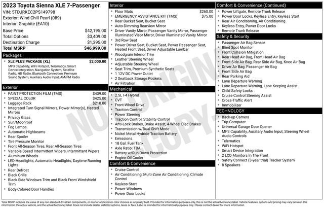 2023 Toyota Sienna XLE 7 Passenger