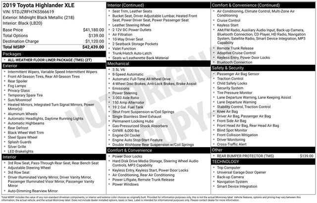2019 Toyota Highlander XLE AWD
