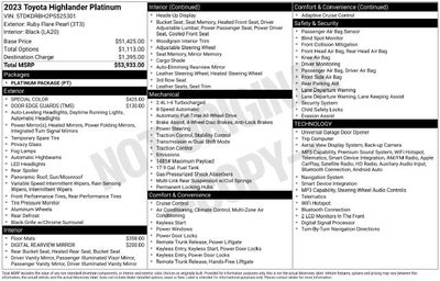 2023 Toyota Highlander Platinum