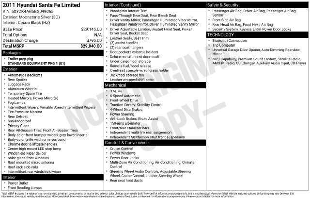 2011 Hyundai Santa Fe Limited
