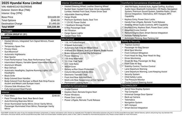 2025 Hyundai Kona Limited AWD
