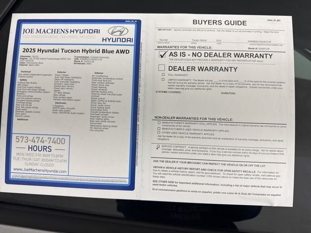 2025 Hyundai Tucson Hybrid Blue AWD