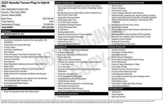 2025 Hyundai Tucson Plug-In Hybrid SEL AWD