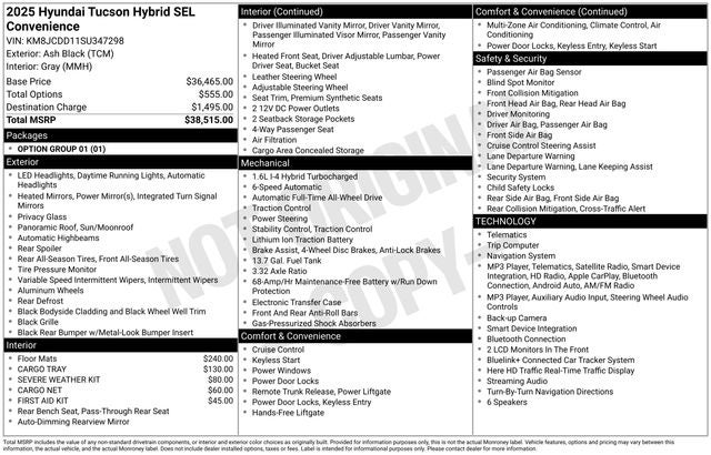 2025 Hyundai Tucson Hybrid SEL Convenience AWD