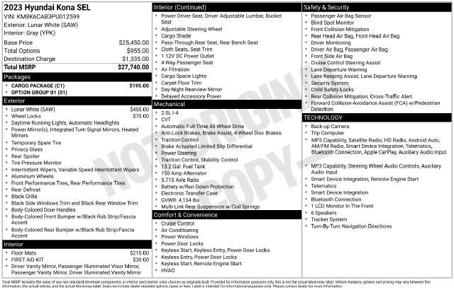 2023 Hyundai Kona SEL AWD