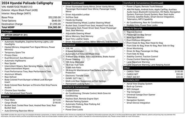 2024 Hyundai Palisade Calligraphy AWD