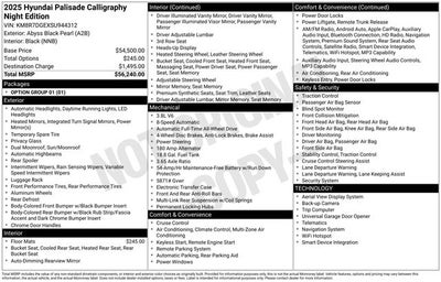 2025 Hyundai Palisade Calligraphy Night Edition AWD