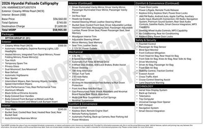 2026 Hyundai Palisade Calligraphy