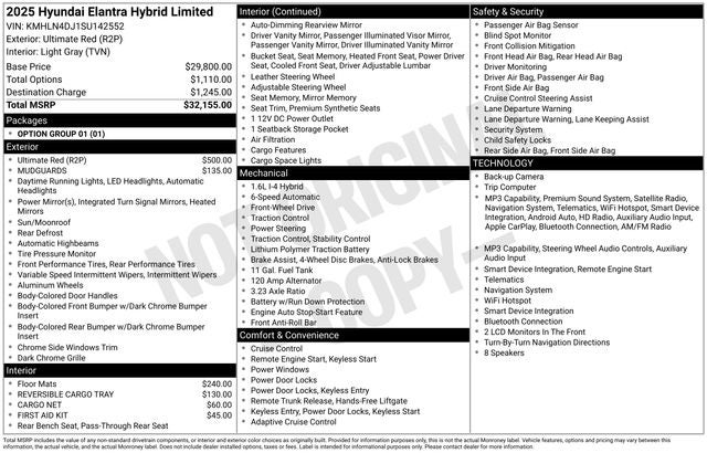 2025 Hyundai Elantra Hybrid Limited