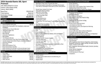 2026 Hyundai Elantra SEL Sport Premium