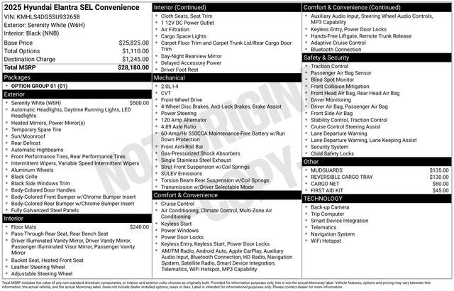 2025 Hyundai Elantra SEL Convenience