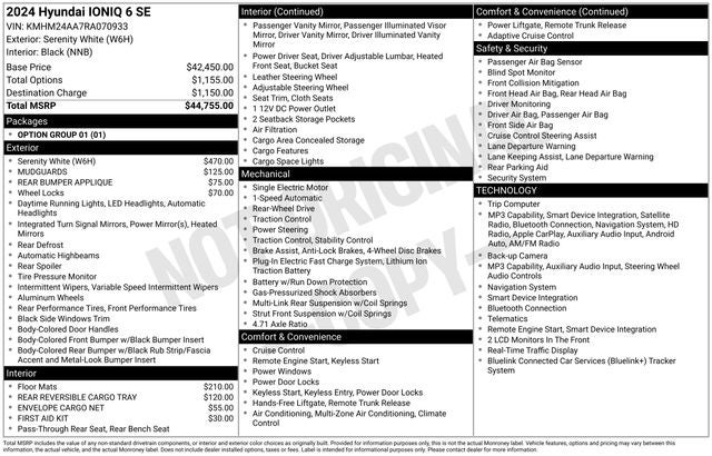 2024 Hyundai IONIQ 6 SE
