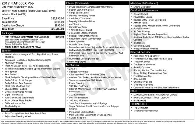 2017 FIAT 500X Pop