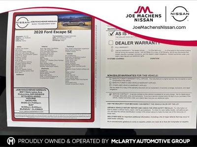 2020 Ford Escape SE