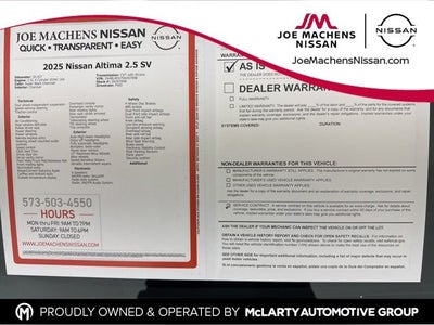 2025 Nissan Altima 2.5 SV