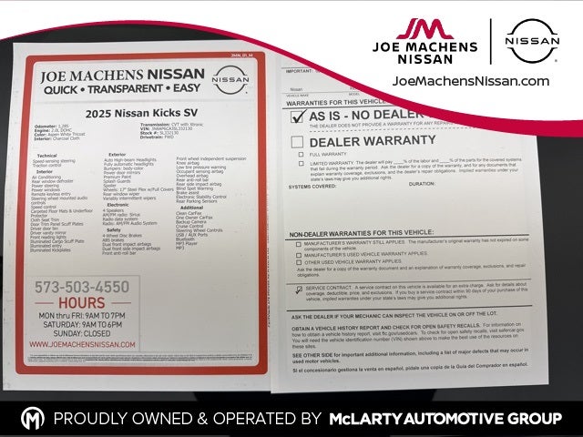 2025 Nissan Kicks SV