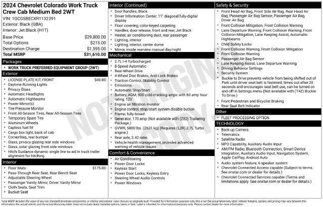 2024 Chevrolet Colorado Work Truck