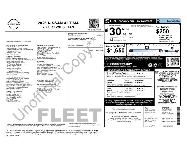 2026 Nissan Altima 2.5 SR