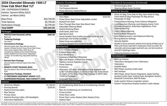 2026 Chevrolet Silverado 1500 LT LT1