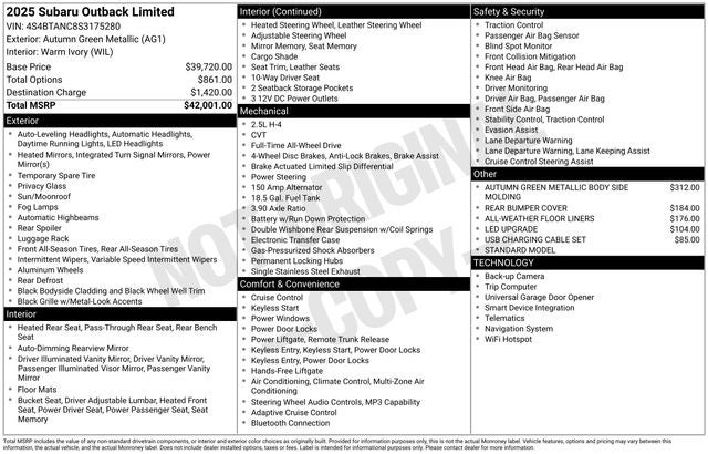 2025 Subaru Outback Limited