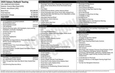 2025 Subaru Outback Touring