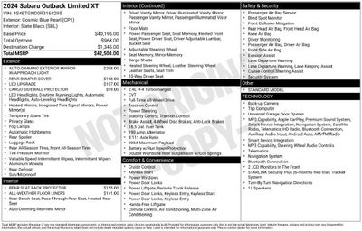 2024 Subaru Outback Limited XT