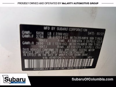 2022 Subaru Outback Limited XT