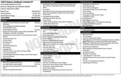2023 Subaru Outback Limited XT