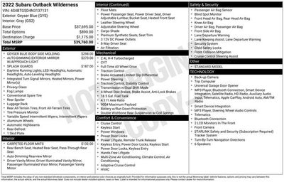 2022 Subaru Outback Wilderness