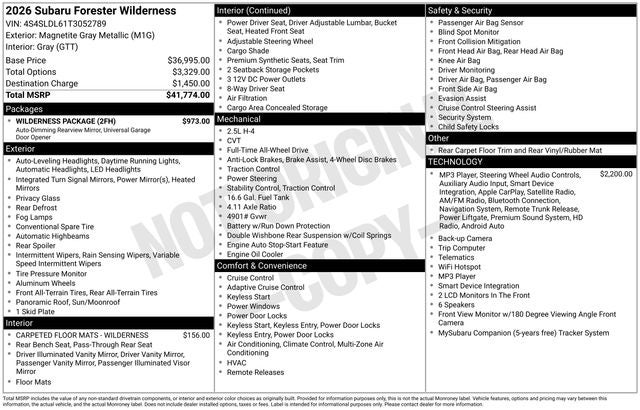 2026 Subaru Forester Wilderness