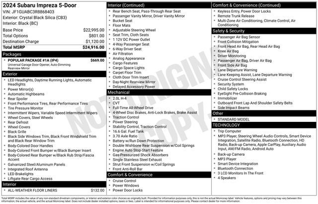 2024 Subaru Impreza Base